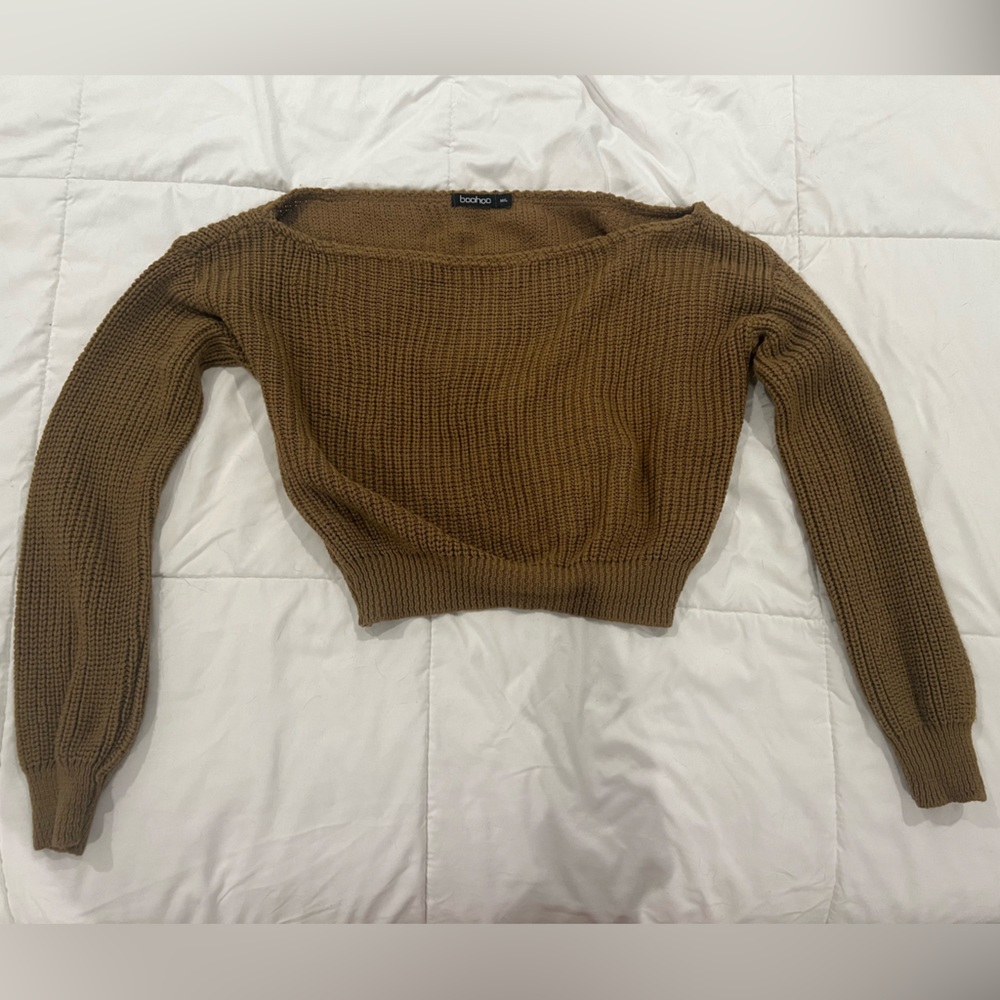BOOHOO Brown Crop Top size M/L